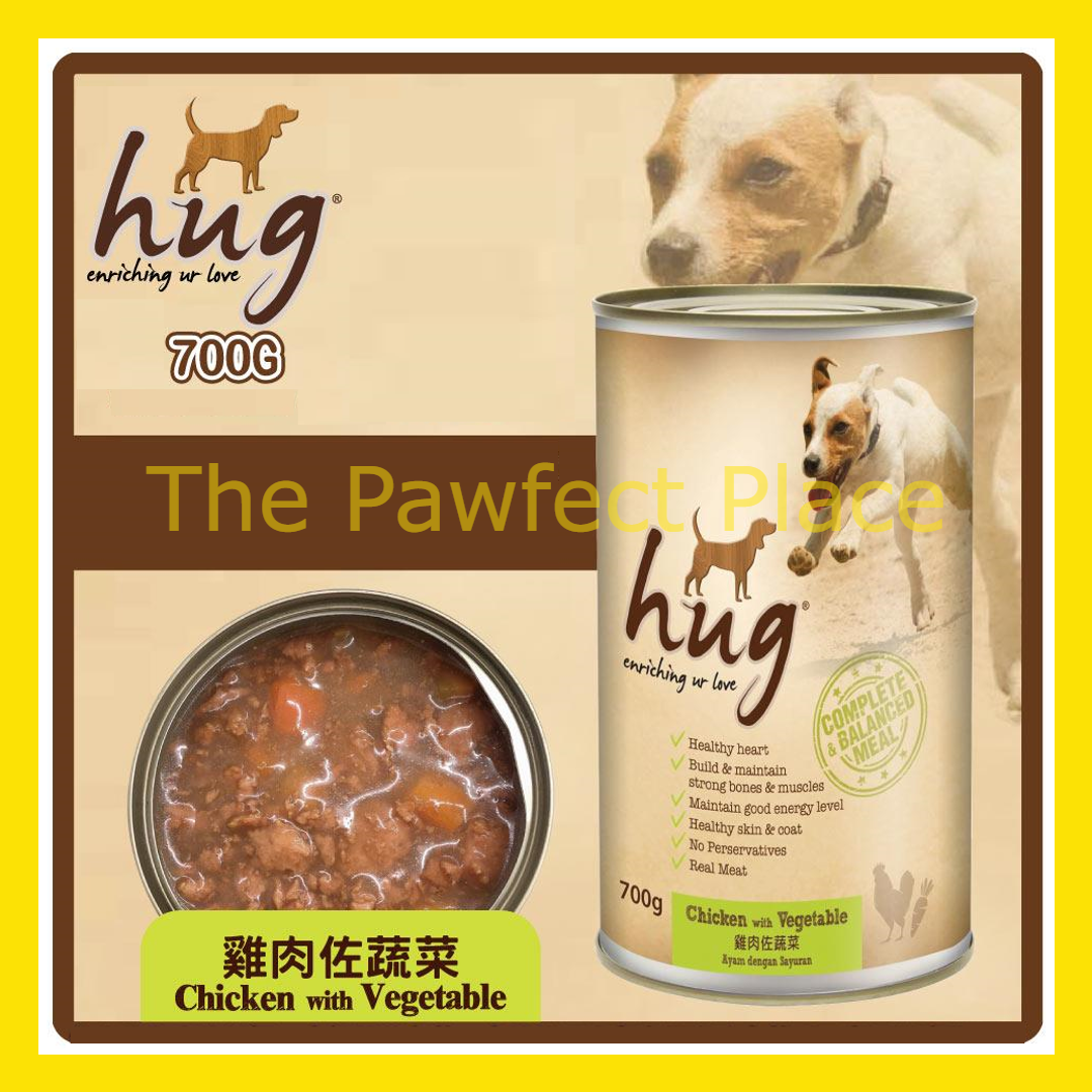 700G Hug Dog Canned Food Dog Wet Food with Bubble Wrap Chicken Vegetable Lamb Gravy Turkey