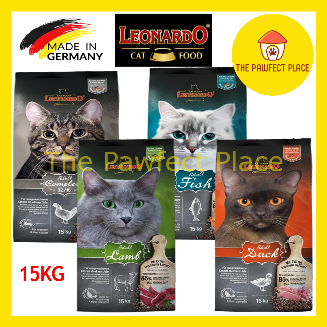 15kg Leonardo Cat Dry Food Made in Germany Adult Fish Adult Lamb Adult