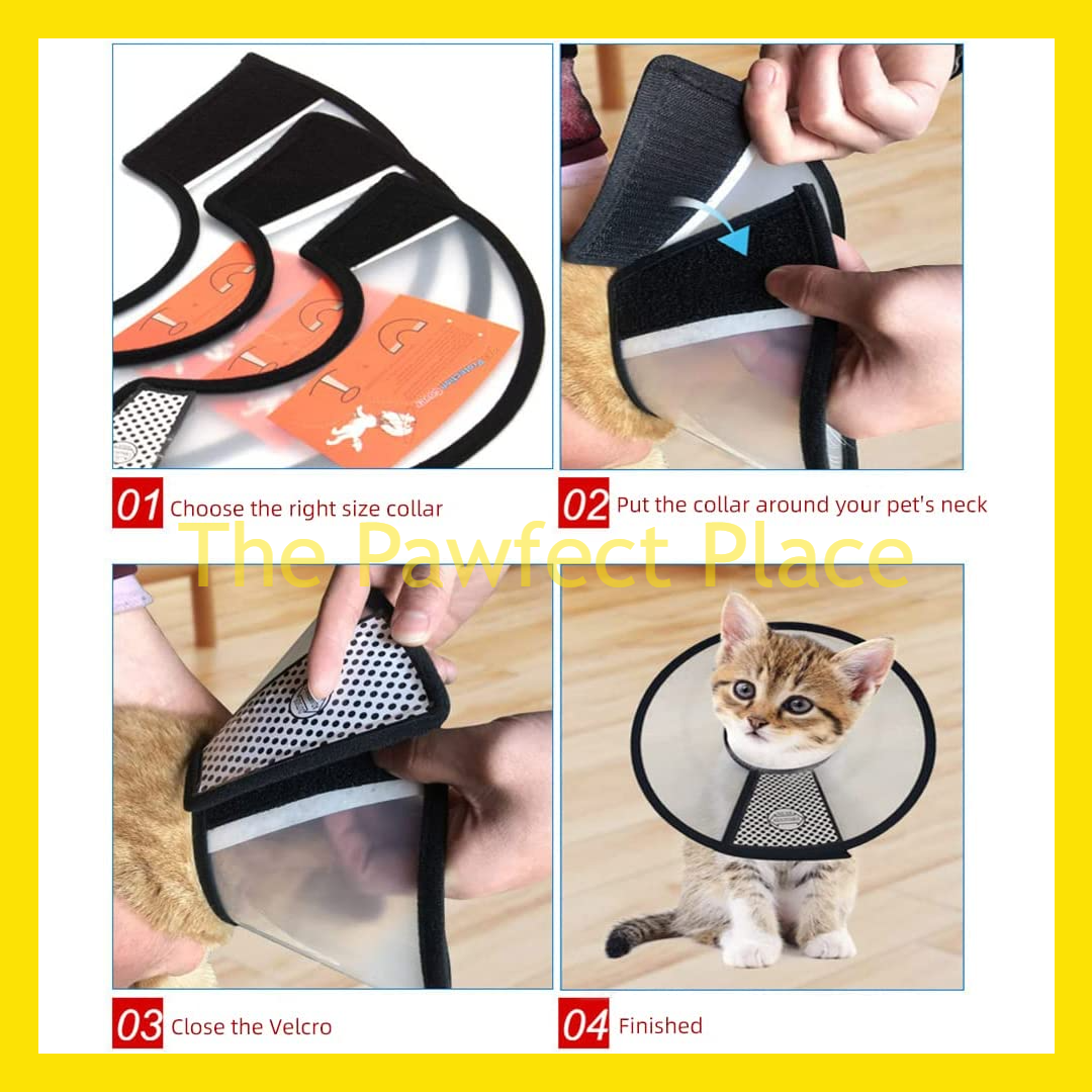 Adjustable Elizabethan Collar E-Collar For Cat & Dog 15cm-50cm XXXS to XXXL