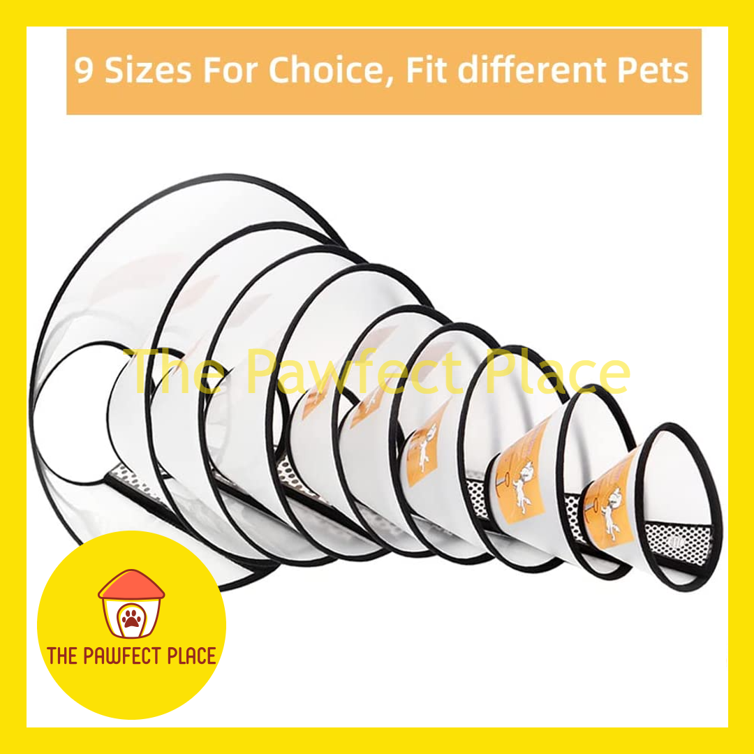 Adjustable Elizabethan Collar E-Collar For Cat & Dog 15cm-50cm XXXS to XXXL