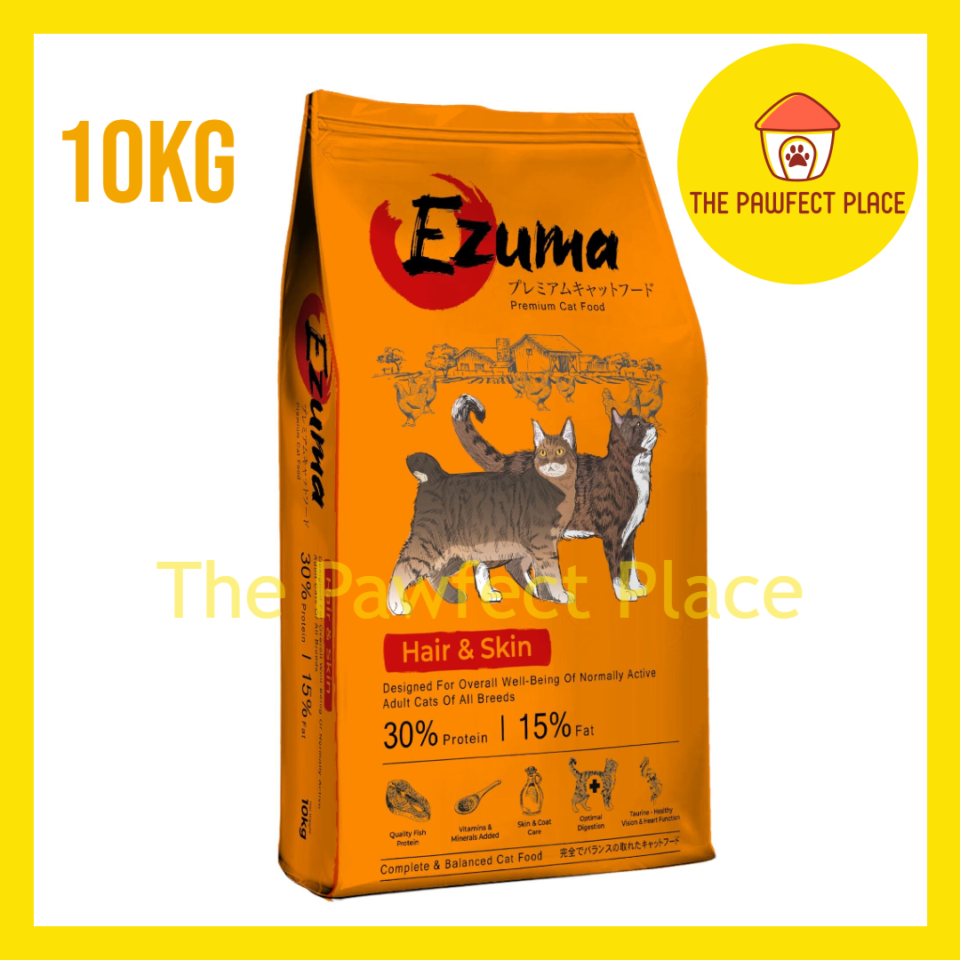 Ezuma Hair Skin 10kg Cat Dry Food Made in Europe NesshaPet