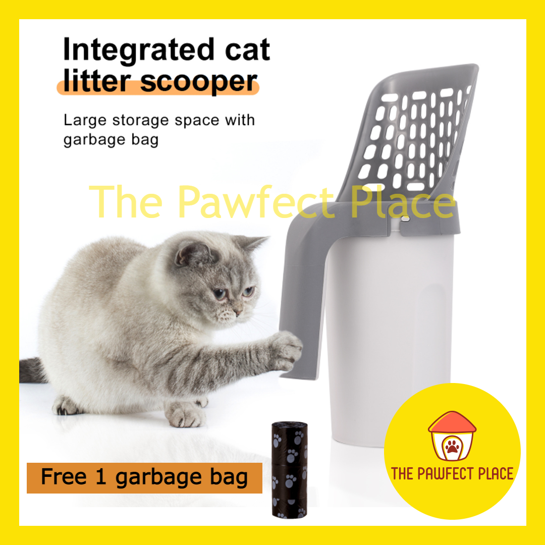 Premium Cat Litter Scoop Upgraded 2 in 1 Scooper with Built-In Waste Bin