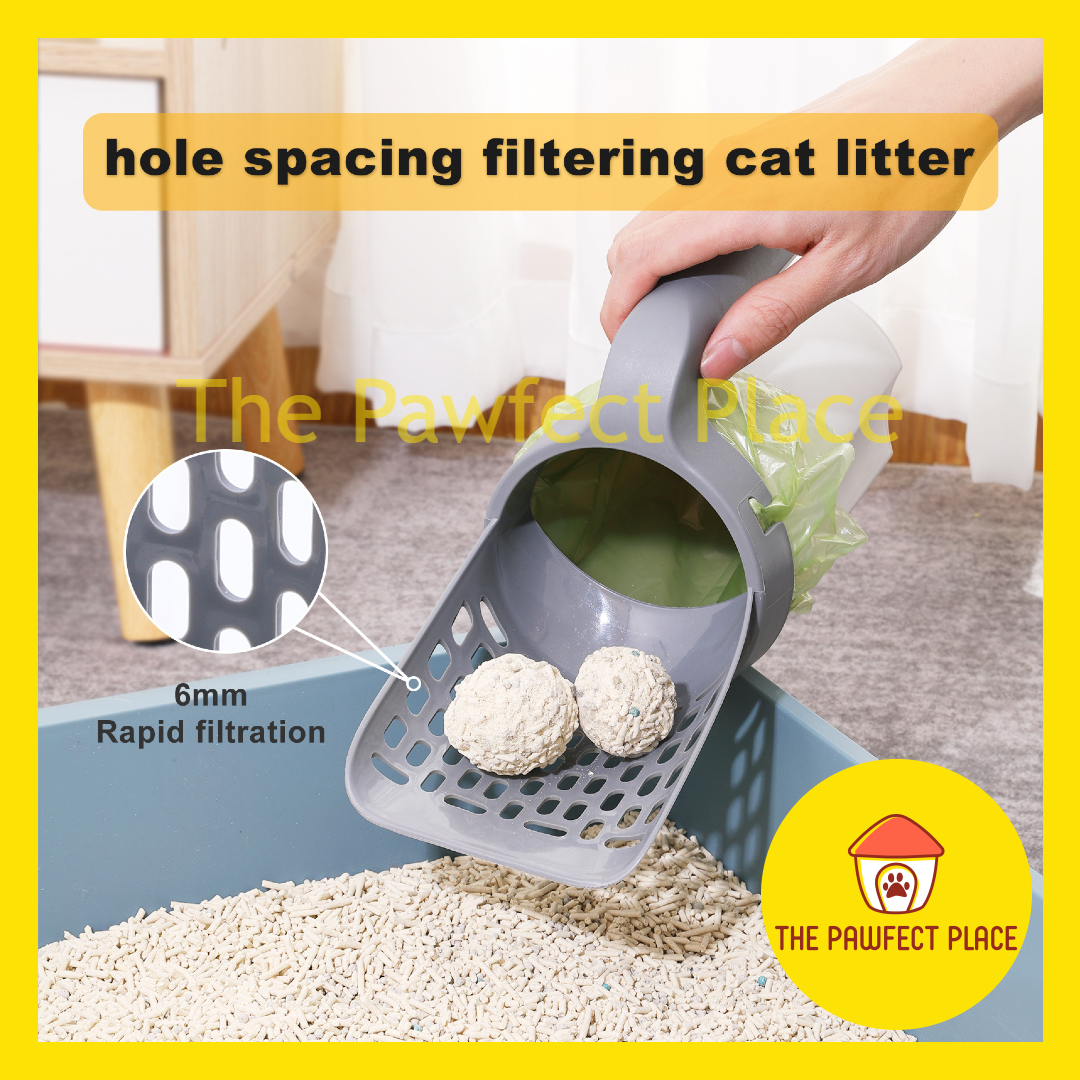 Premium Cat Litter Scoop Upgraded 2 in 1 Scooper with Built-In Waste Bin