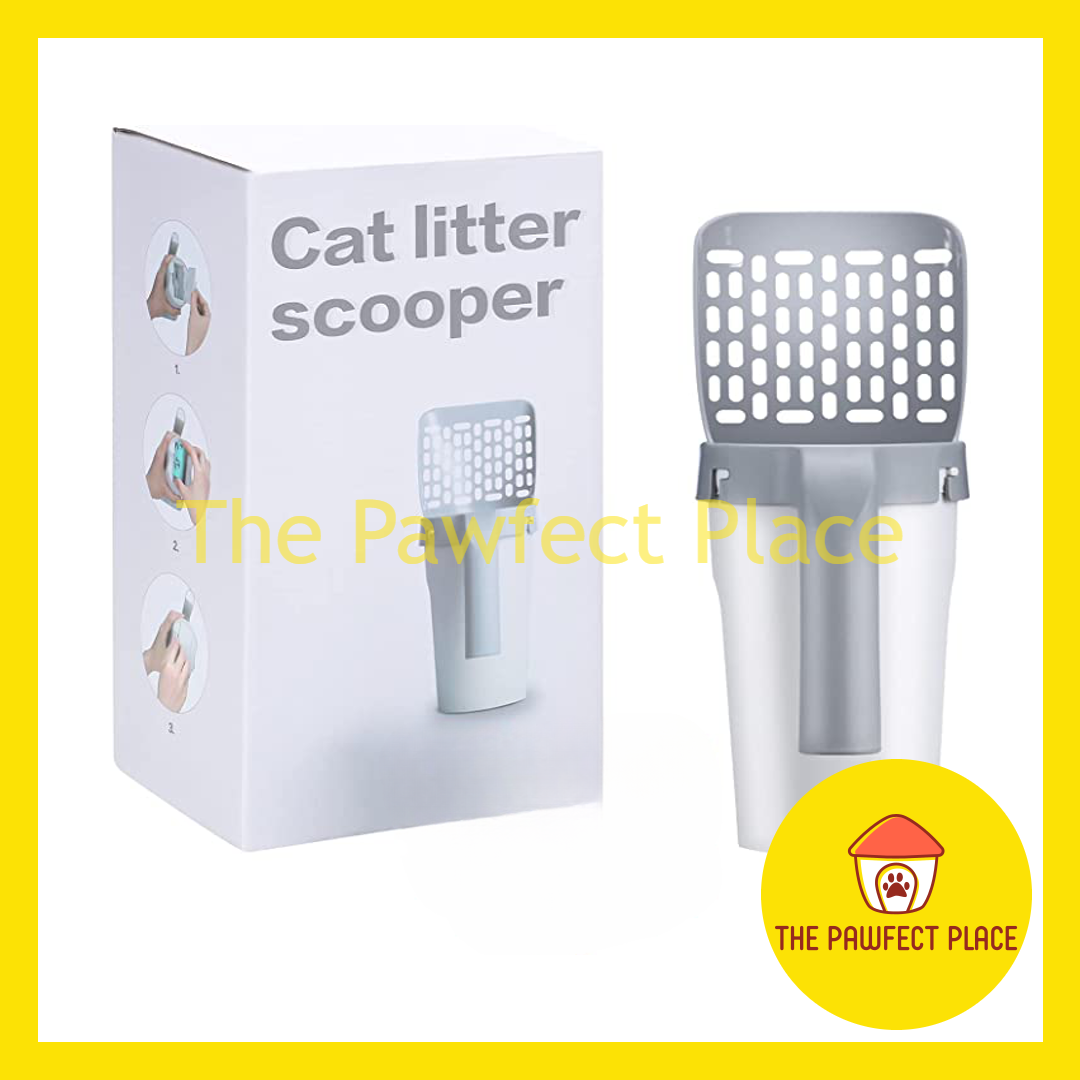 Premium Cat Litter Scoop Upgraded 2 in 1 Scooper with Built-In Waste Bin