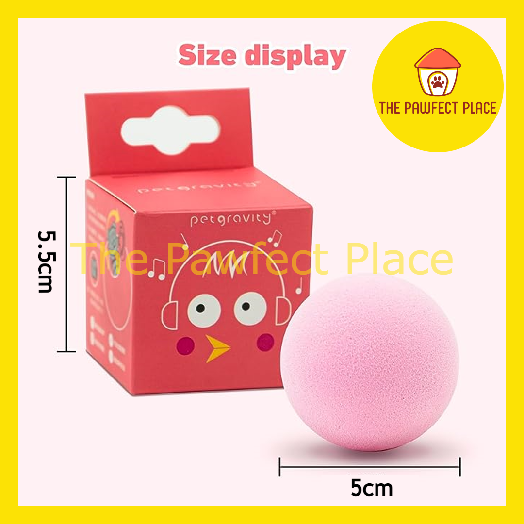 Cat Ball Toy With Animal Sound When Touch Interactive Battery Toy Kitten Toy Cricket Bird Frog EVA Catnip