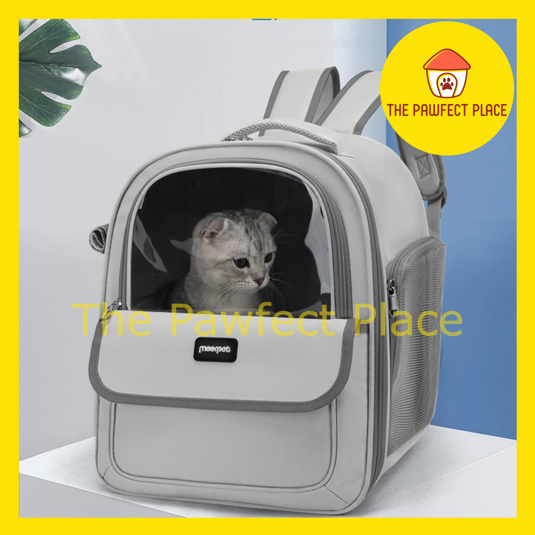 Pet Backpack Carrier Breathable Transparent Carrier for Cat Dog Small Pets Clear Foldable Cat Backpack for Travel