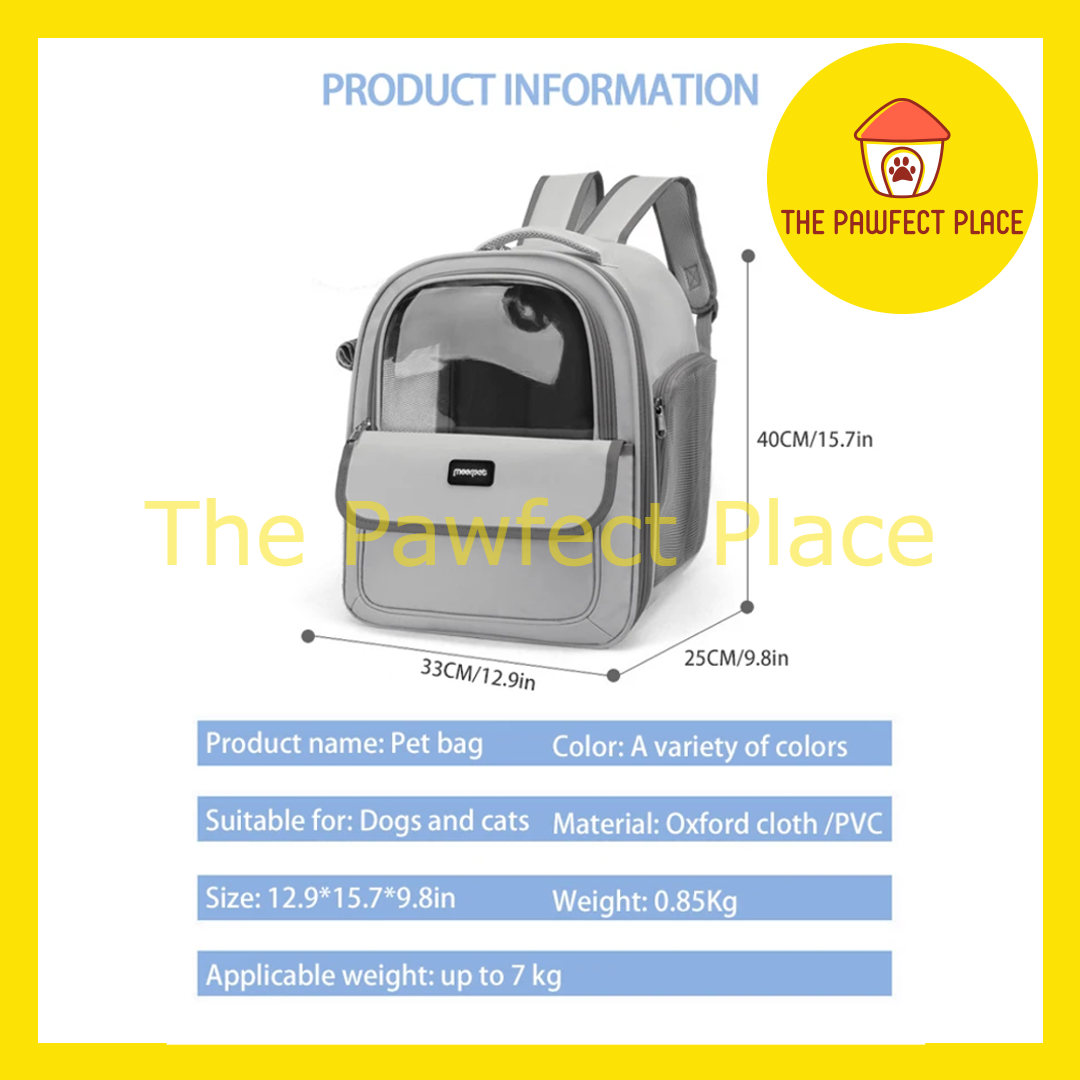 Pet Backpack Carrier Breathable Transparent Carrier for Cat Dog Small Pets Clear Foldable Cat Backpack for Travel