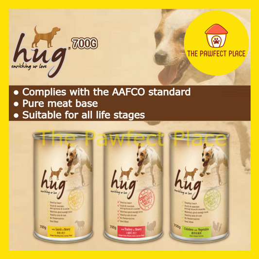 700G Hug Dog Canned Food Dog Wet Food with Bubble Wrap Chicken Vegetable Lamb Gravy Turkey