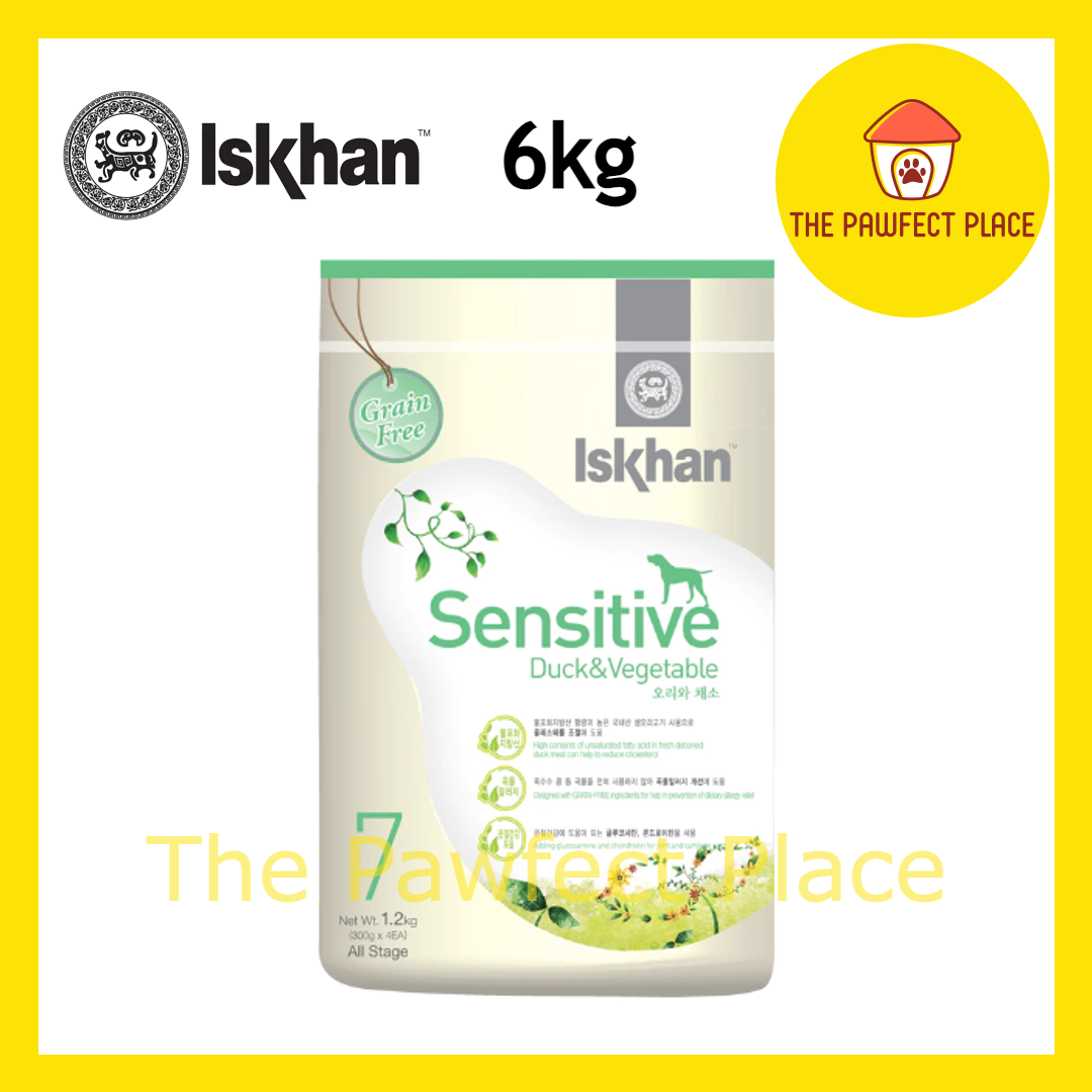 Iskhan Dog Food 6KG Allergy Free Sensitive Salmon Sensitive Duck Soft Salmon Pet Food Dry Food