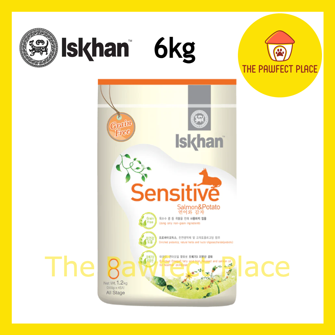 Iskhan Dog Food 6KG Allergy Free Sensitive Salmon Sensitive Duck Soft Salmon Pet Food Dry Food