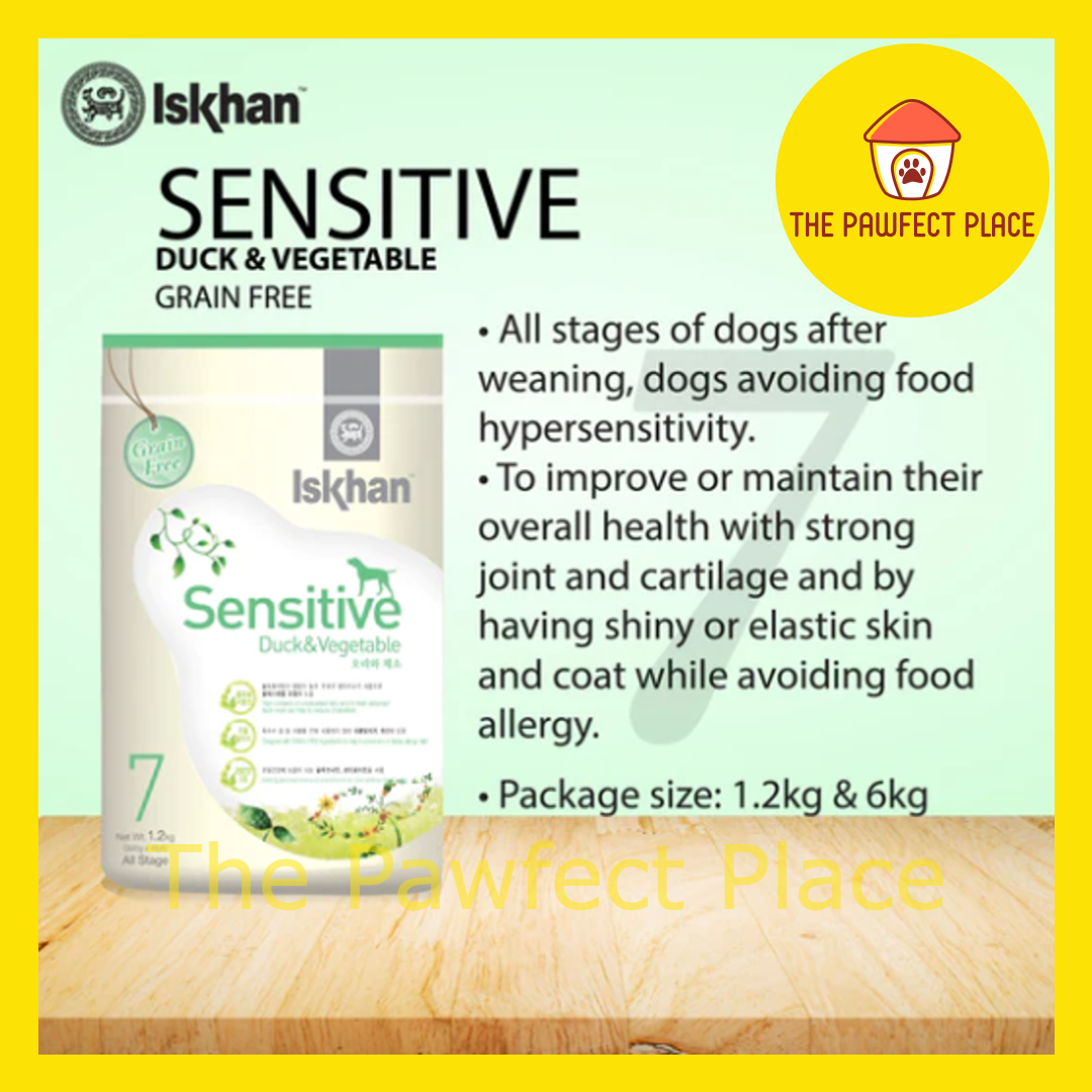 Iskhan Dog Food 6KG Allergy Free Sensitive Salmon Sensitive Duck Soft Salmon Pet Food Dry Food