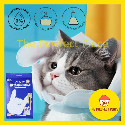 8pcs Japan Pet Wipes Glove Disposable SPA Antibacterial Grooming