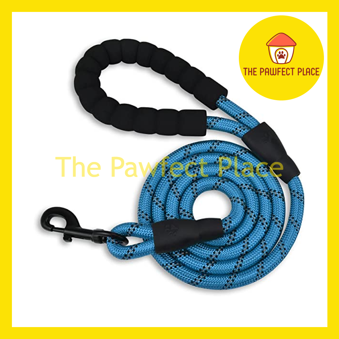 1.5m Durable Nylon Reflective Dog Leash With Comfortable Padded Handle (5' Long)