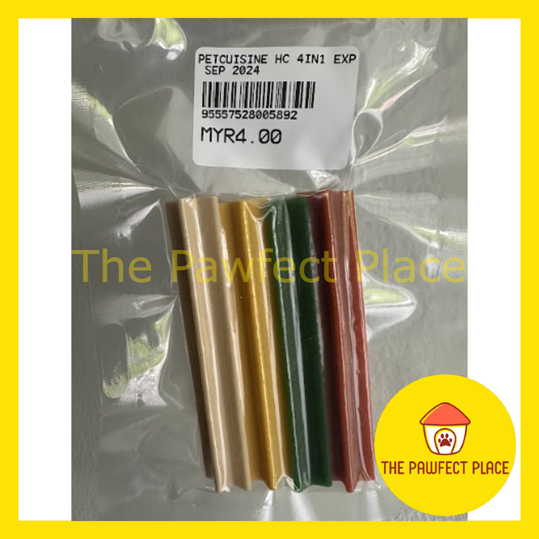 PETCUISINE™ Happi Chew Dental Sticks For Dog-4 Sticks 4in1 Cheese Chlorophyll Lamb Milk