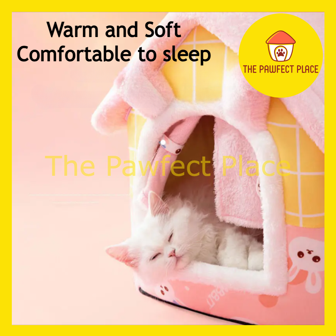 Pet House Washable Foldable Indoor Pet Bed Dog Bed Soft Kennel Bed Cat Bed House Cat House Warm