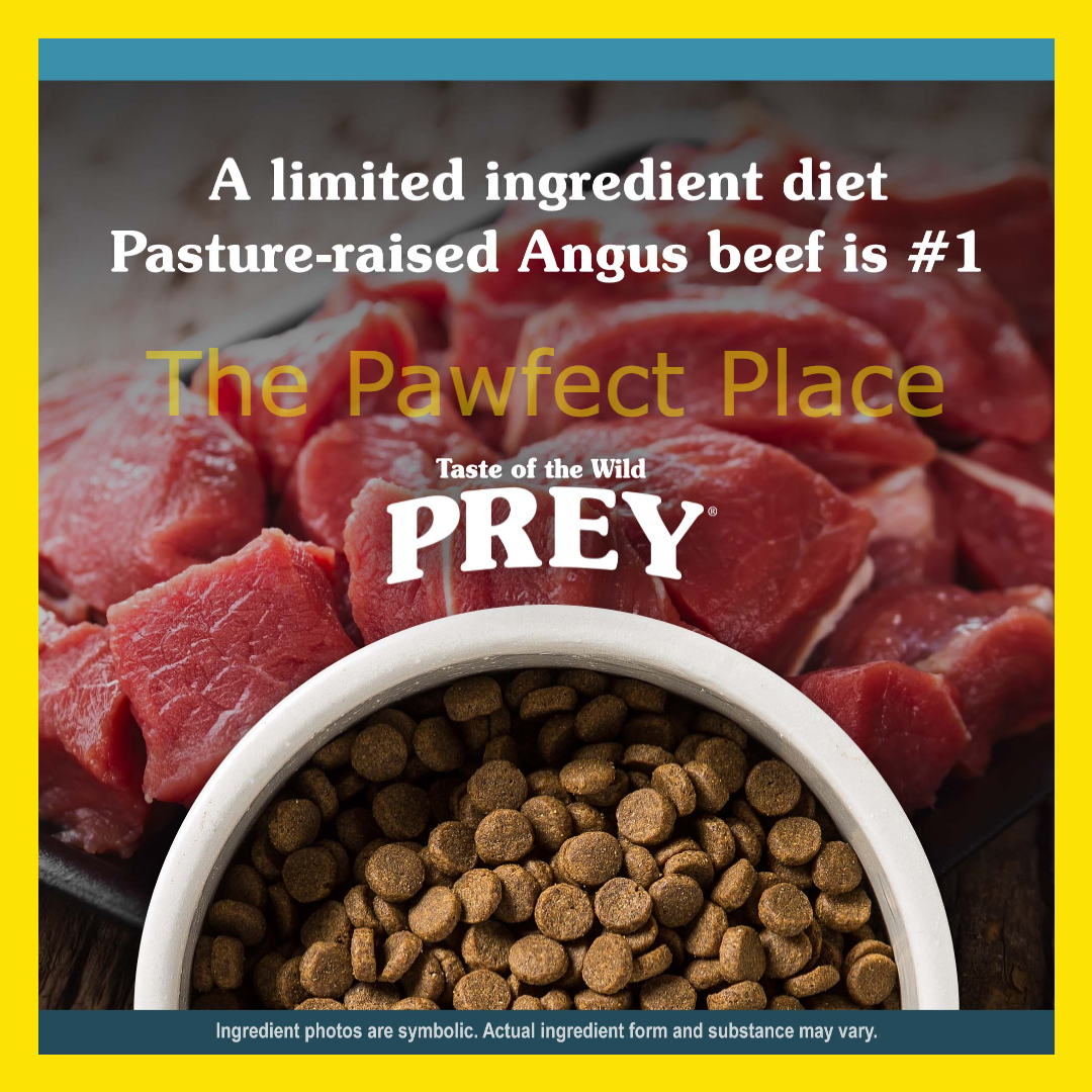 11.34kg Taste of The Wild Prey Angus Beef for Dogs Grain Free TOTW Made in US