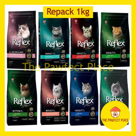 Reflex Plus Cat Food 1KG Repack Salmon Chicken Urinary Hairball Lamb Kitten Indoor