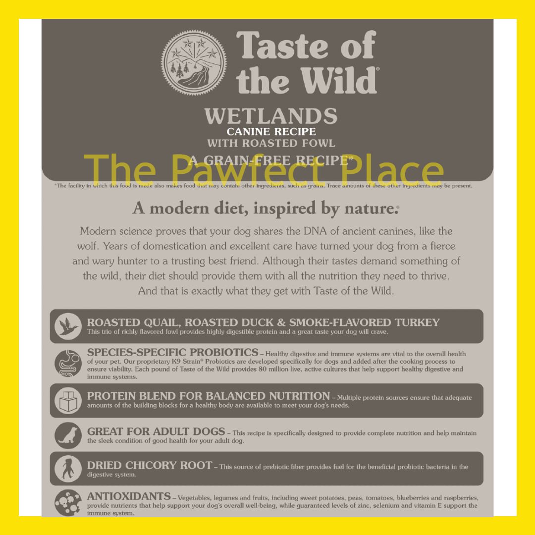 Taste of the Wild 1.5kg / 2KG Dry Dog Food TOTW (Lamb / Fowl / Salmon / Venison / Puppy)