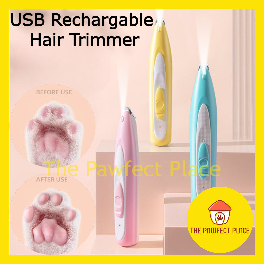 Pet Foot Paw Hair Trimmer USB Rechargeable With Light Electric Shaver Cat Dog Hair Shaver Cukur Bulu Kucing