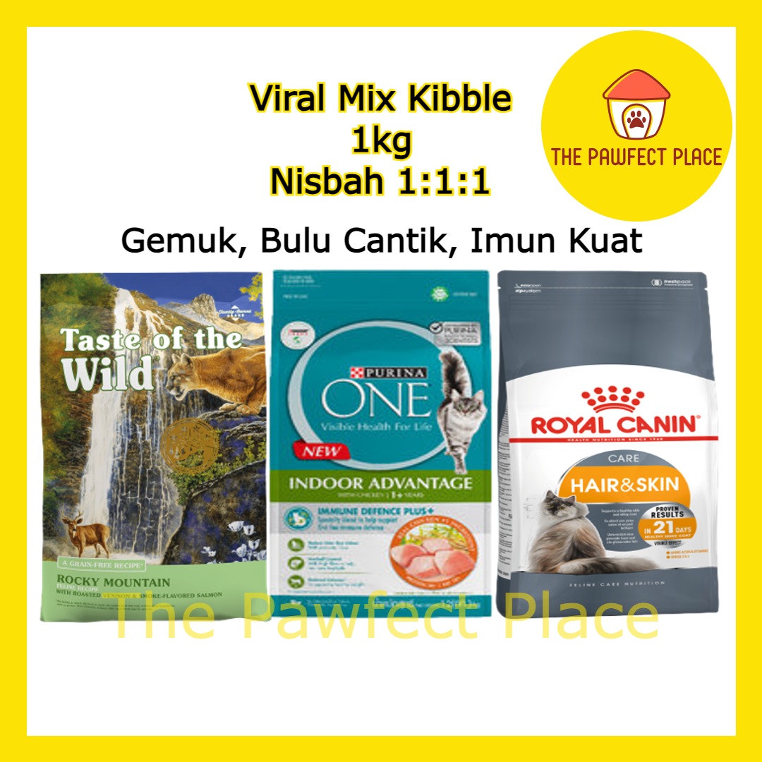 Viral Mix 1kg Purina One Indoor Advantage TOTW Royal Canin Adult Cat Dry Food Makanan Kucing