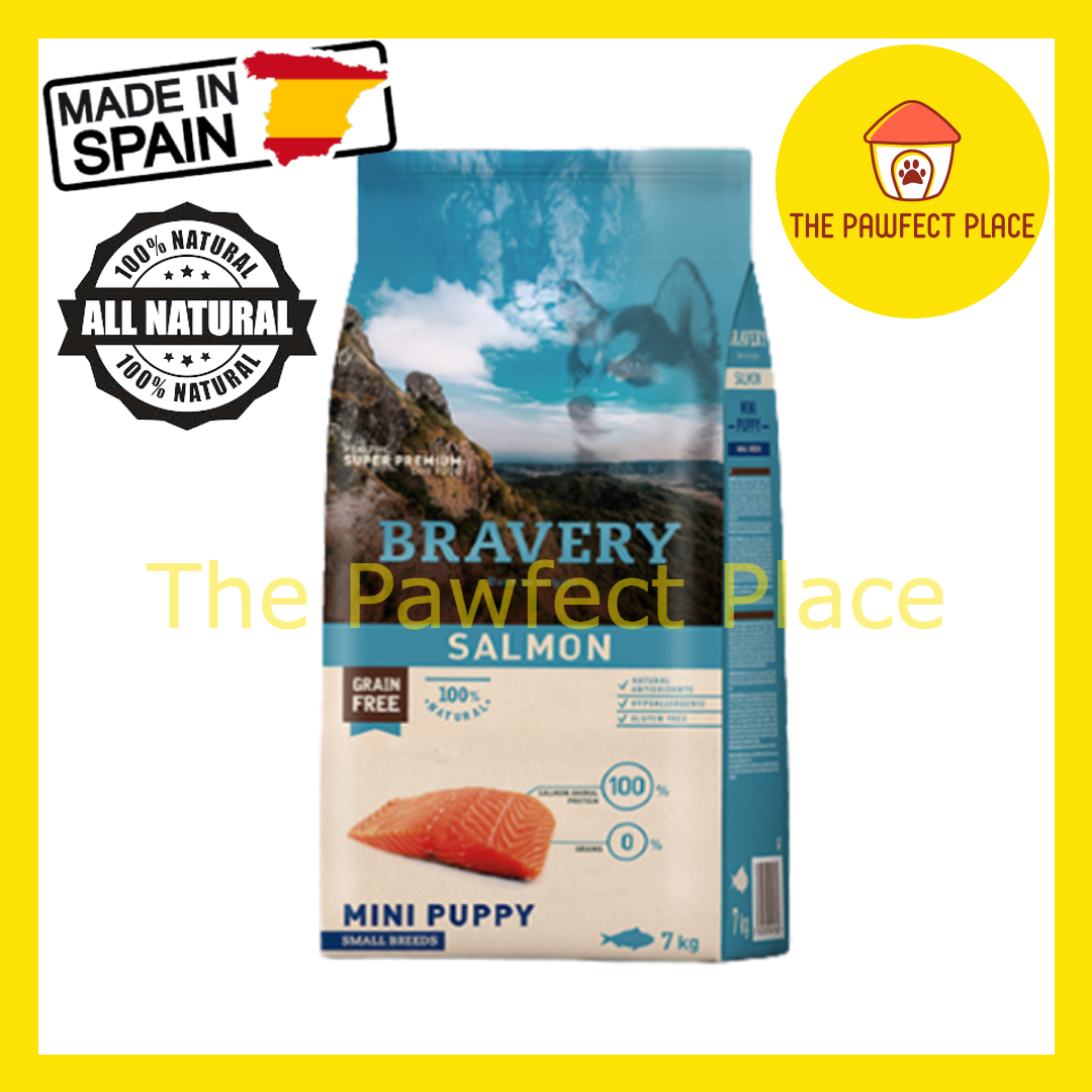 BRAVERY Grain Free Mini Adult Small Breeds Dog Food 7kg (Chicken/ Iberian Pork/ Lamb/ Salmon /Salmon Puppy)