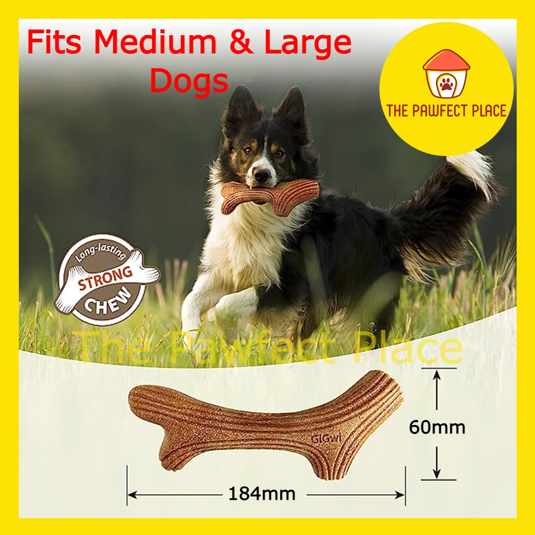 GiGwi Dog Toy Dog Bite Wooden Antler with Wooden Fiber Eco-friendly Product Molar Wooden Stick