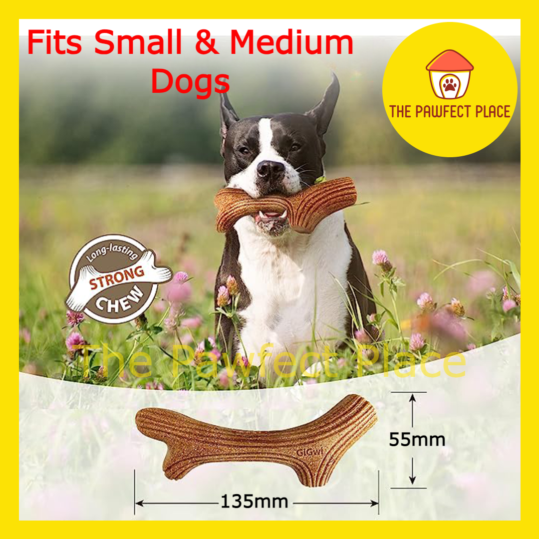 GiGwi Dog Toy Dog Bite Wooden Antler with Wooden Fiber Eco-friendly Product Molar Wooden Stick