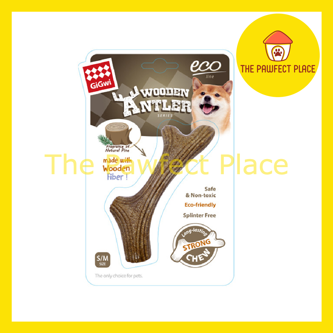 GiGwi Dog Toy Dog Bite Wooden Antler with Wooden Fiber Eco-friendly Product Molar Wooden Stick