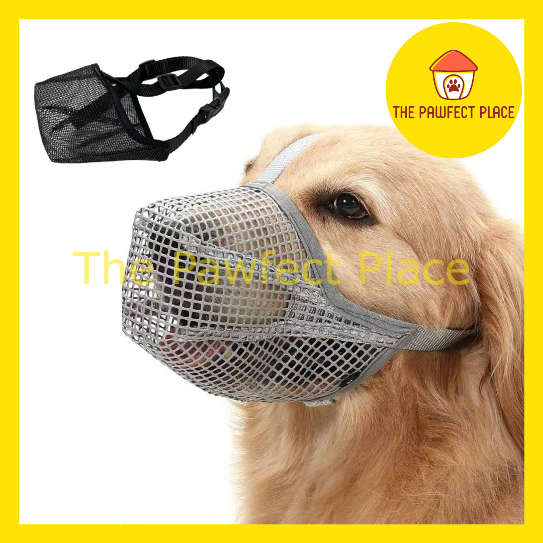 Dog Muzzle Soft Mesh Dog Mouth Cover with Adjustable Strap for Grooming Biting Chewing Barking Training