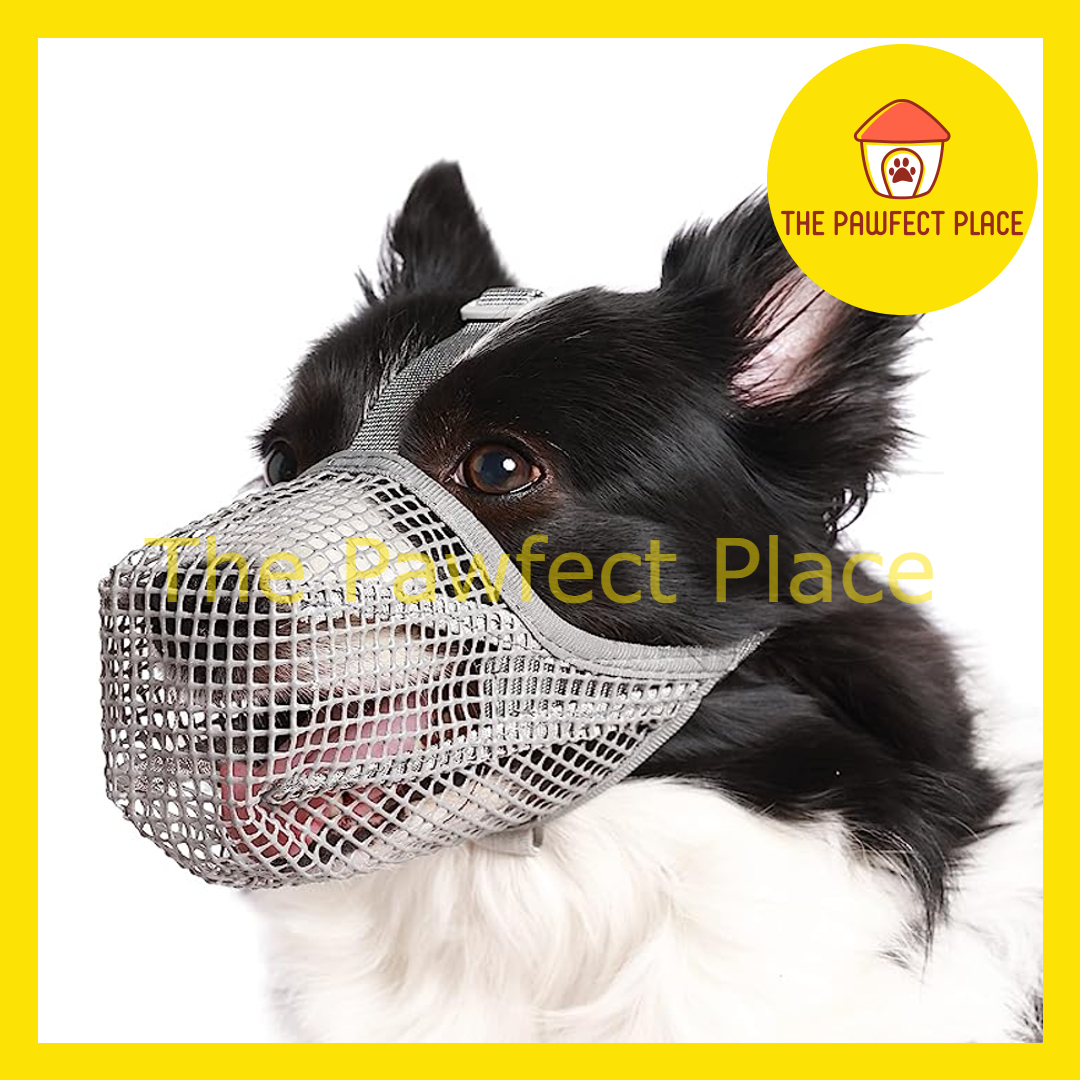 Dog Muzzle Soft Mesh Dog Mouth Cover with Adjustable Strap for Grooming Biting Chewing Barking Training