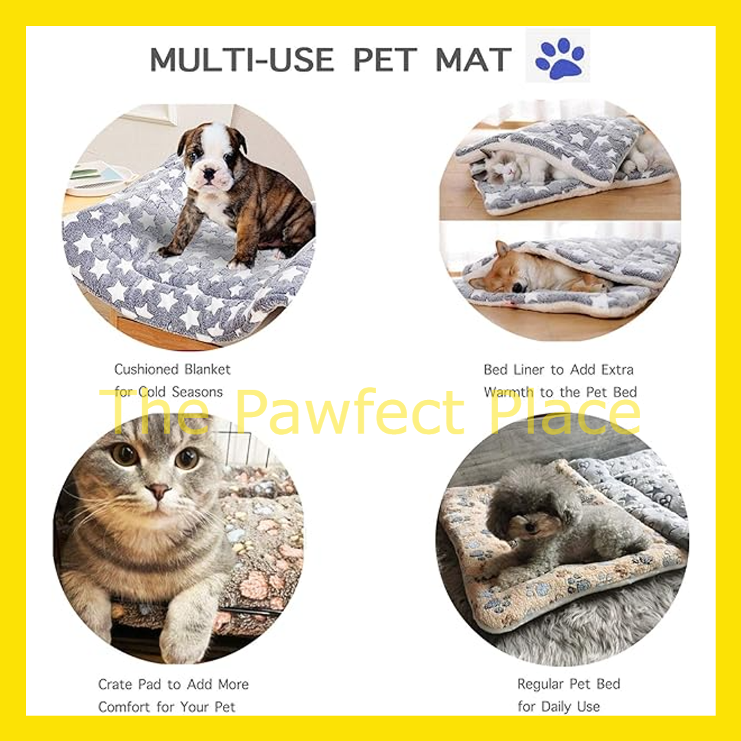 Pet Bed Blanket Comfy Soft Large Plush Fluffy Sleeping Mat Washable Cat Dog Katil Tempat Tidur Kucing Lembut Selesa