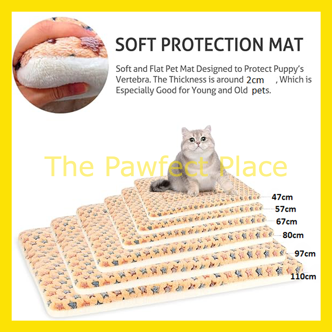 Pet Bed Blanket Comfy Soft Large Plush Fluffy Sleeping Mat Washable Cat Dog Katil Tempat Tidur Kucing Lembut Selesa