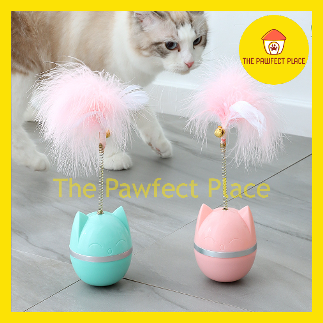 Cat Tumbler Chaser Toy Self Entertain Interactive Unstoppable Teaser Toy Kitten Spring Design