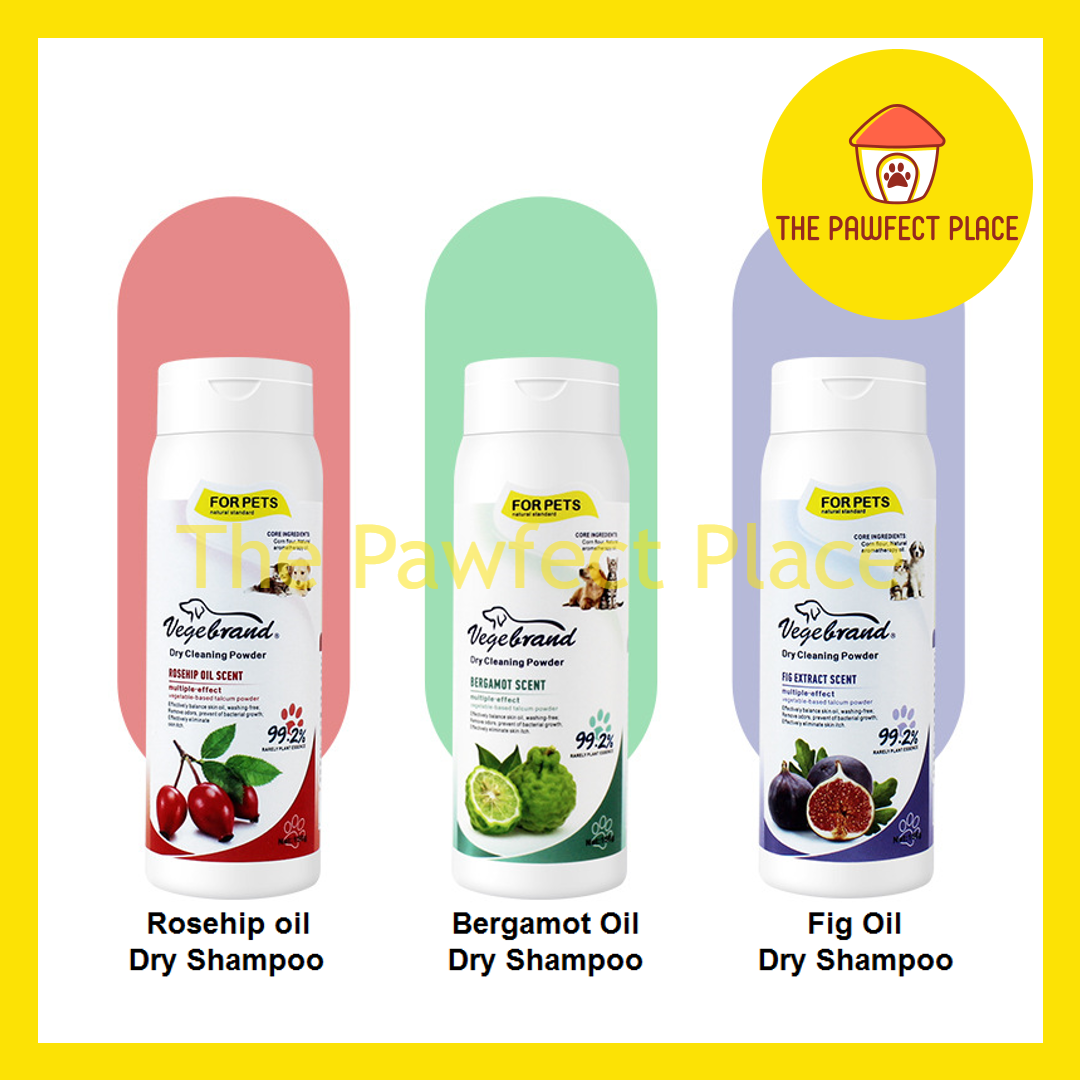 Vegebrand Pet Dry Shampoo Powder Dog Cat Shampoo Dry Clean Gentle Cleansing Dry Shampoo For Pets 150g