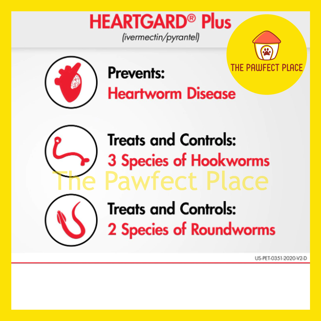 HeartGard Plus Chewables Tablets Heartworms Prevention Heart Disease Beef Favoured