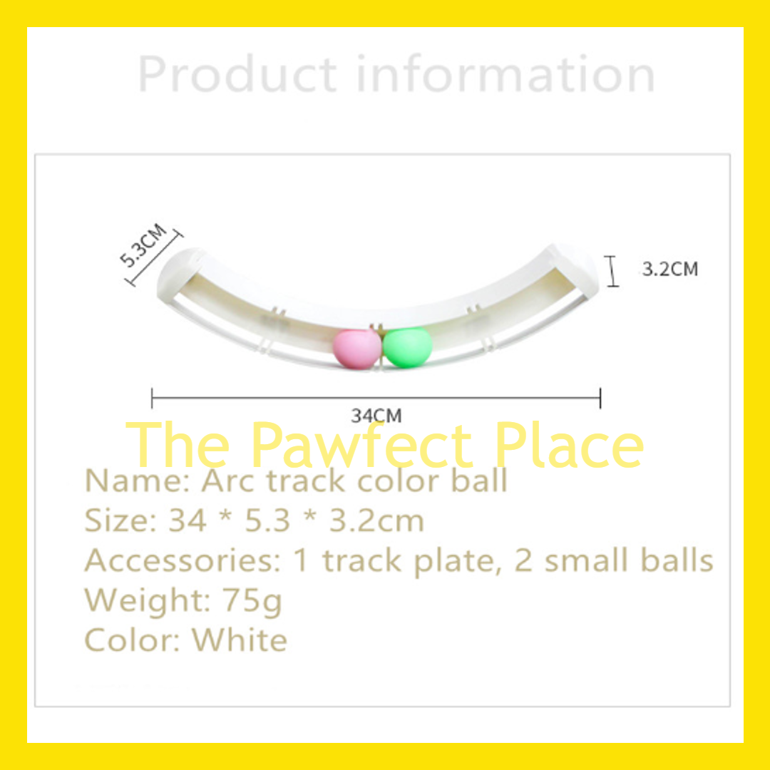 Track & Roll Interactive Cat Toy Adhesive Tape Cat Toys Tunnel Ball Pets Wall Window Mount Track Roll