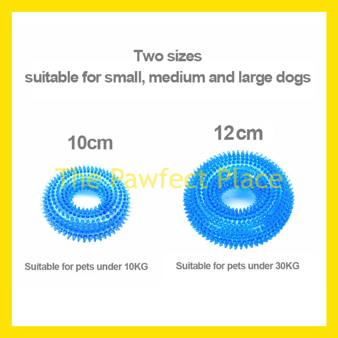 TPR Nature Rubber Pet Spiky Squeaky Chew Toy for Training Fetching Teething Donut Ball Stick Shape