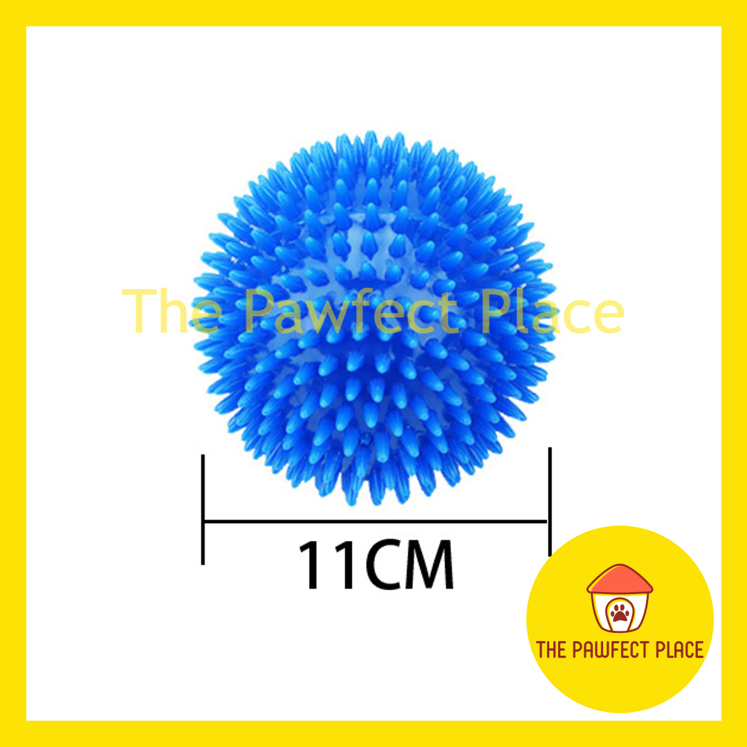 TPR Nature Rubber Pet Spiky Squeaky Chew Toy for Training Fetching Teething Donut Ball Stick Shape