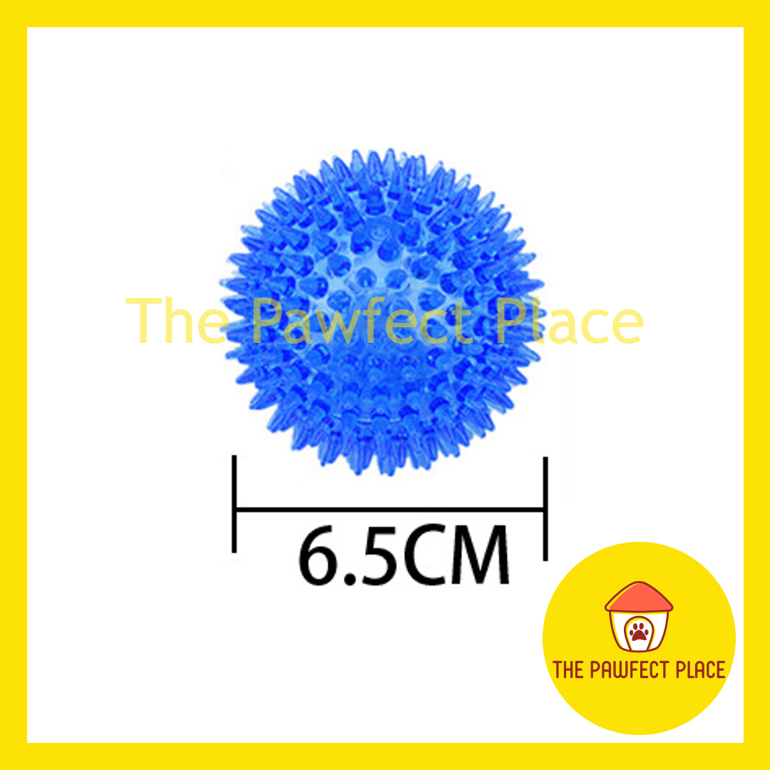 TPR Nature Rubber Pet Spiky Squeaky Chew Toy for Training Fetching Teething Donut Ball Stick Shape