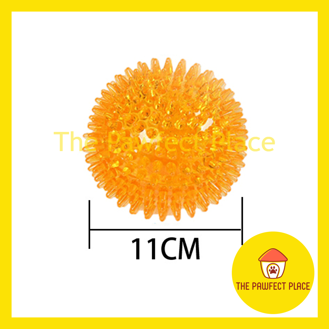 TPR Nature Rubber Pet Spiky Squeaky Chew Toy for Training Fetching Teething Donut Ball Stick Shape