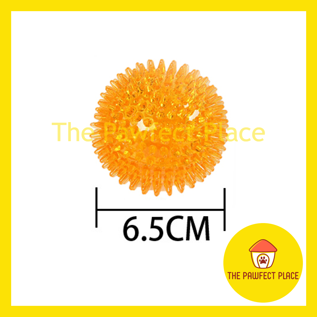 TPR Nature Rubber Pet Spiky Squeaky Chew Toy for Training Fetching Teething Donut Ball Stick Shape