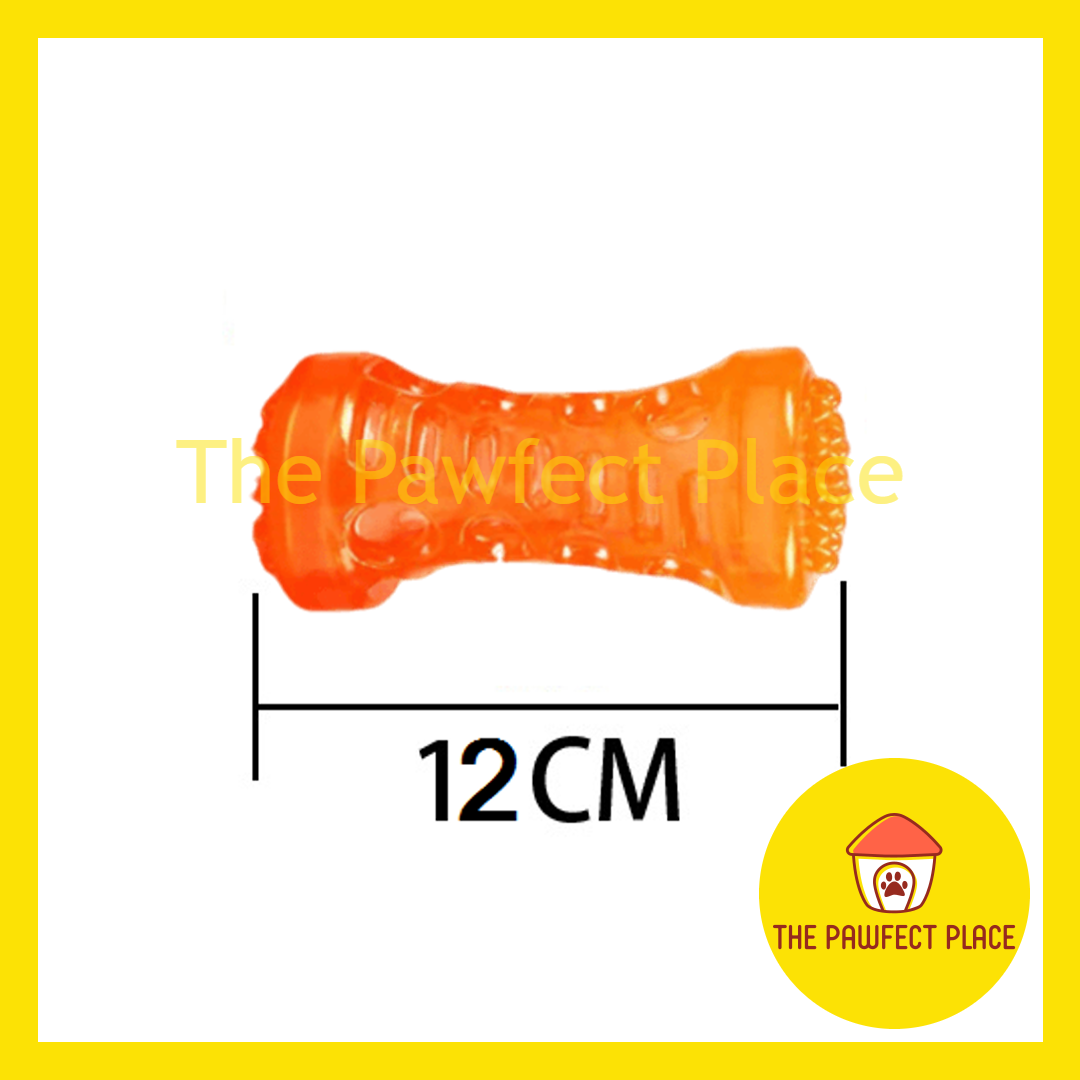 TPR Nature Rubber Pet Spiky Squeaky Chew Toy for Training Fetching Teething Donut Ball Stick Shape