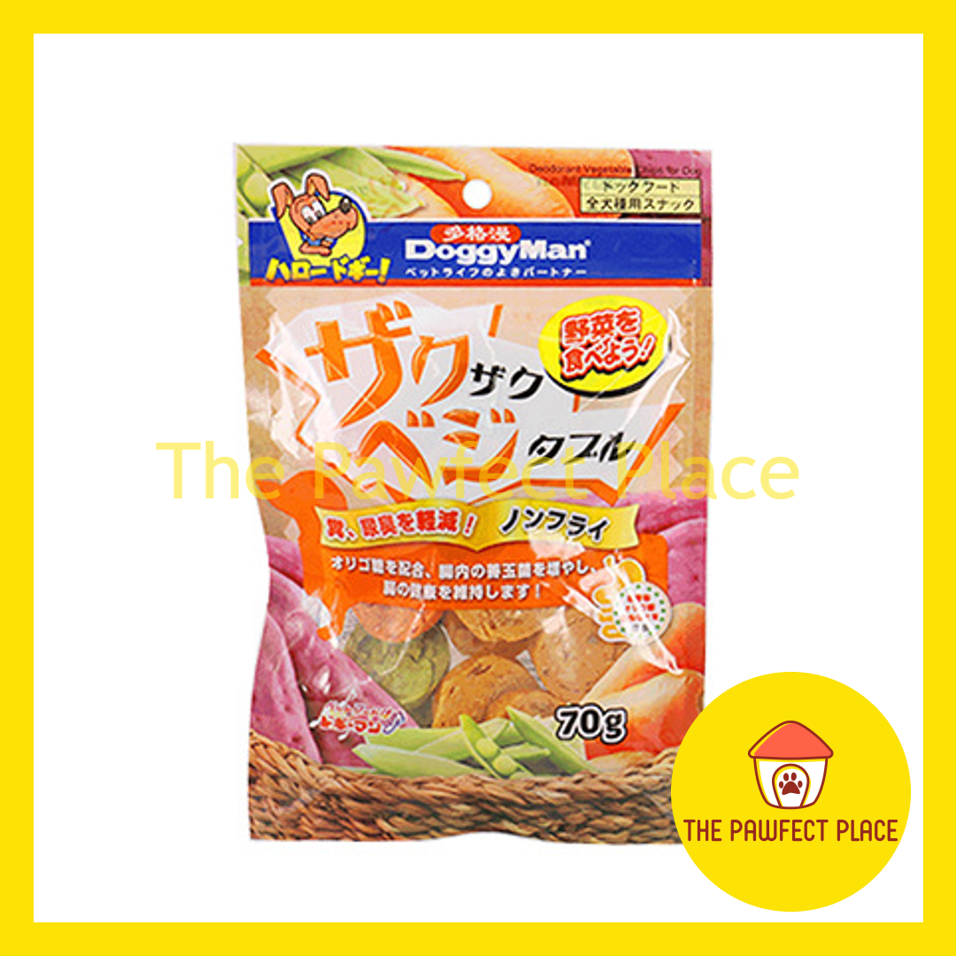 DoggyMan Off-Odor Vegetable Chips 70g for Pet Dog Food Treat Snack Japanese DoggyMan Exp July 2023