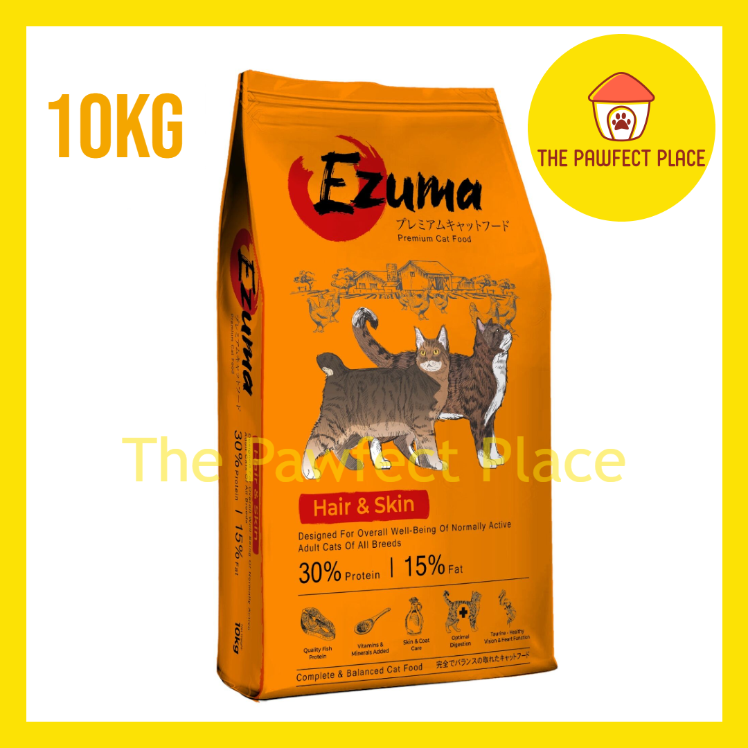 Ezuma Hair & Skin 10kg Cat Dry Food Made in Europe